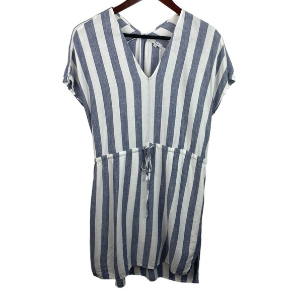 Rails | Wren Seattle Stripe Blue White Shirt Dress - Picture 1 of 11
